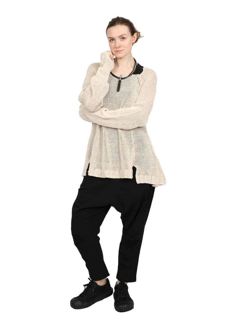 Rundholz DIP - Fitted linen knit sweater - 1252440702