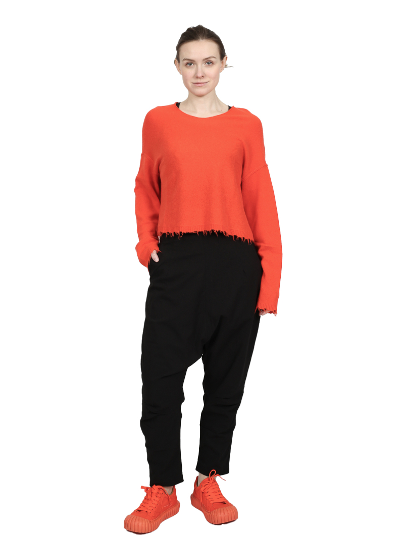 Rundholz DIP - Short merino raccoon knit sweater - 1252330706