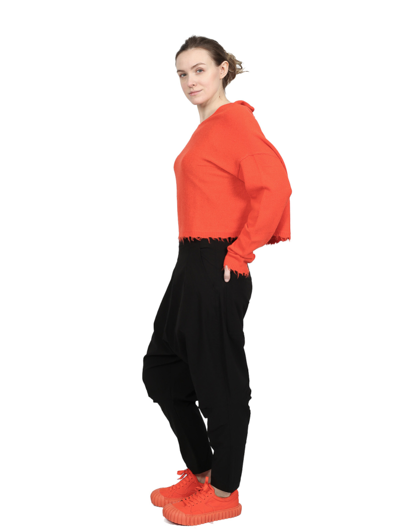 Rundholz DIP - Short merino raccoon knit sweater - 1252330706