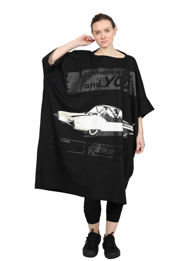 Rundholz - Gerades weites baumwoll jersey kleid - 1251300901