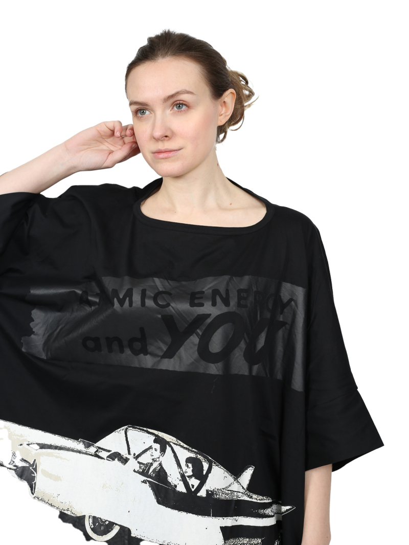 Rundholz - Gerades weites baumwoll jersey kleid - 1251300901