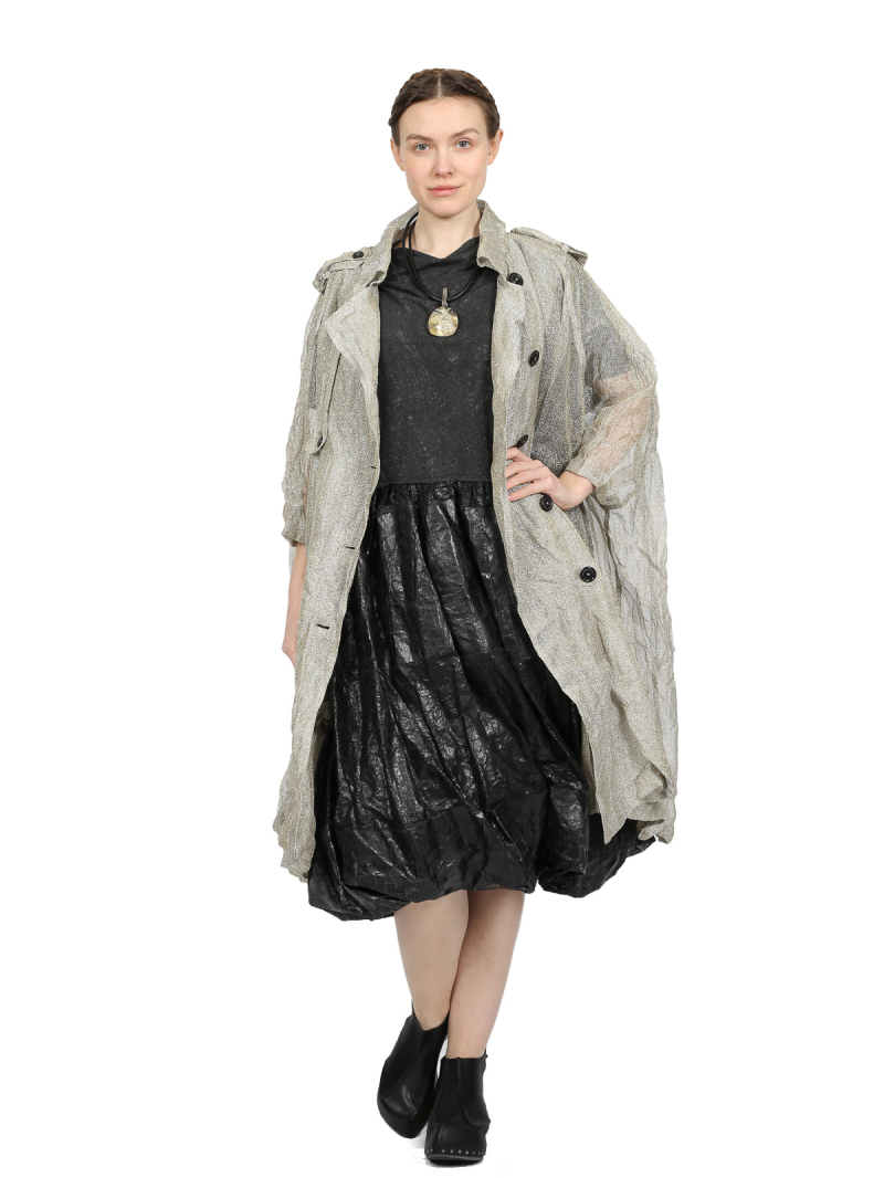 Rundholz - Weites baumwoll stretch mesh kleid - 1251050917