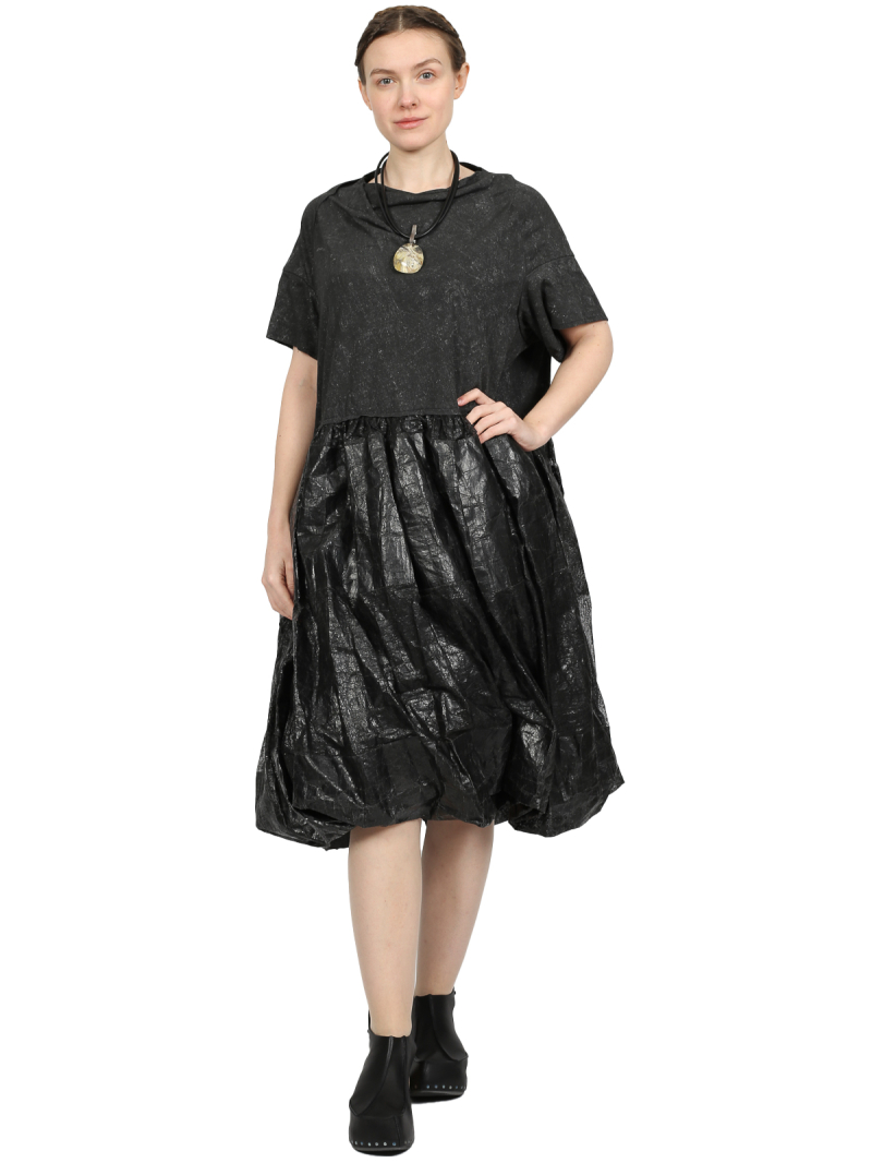 Rundholz - Weites baumwoll stretch mesh kleid - 1251050917