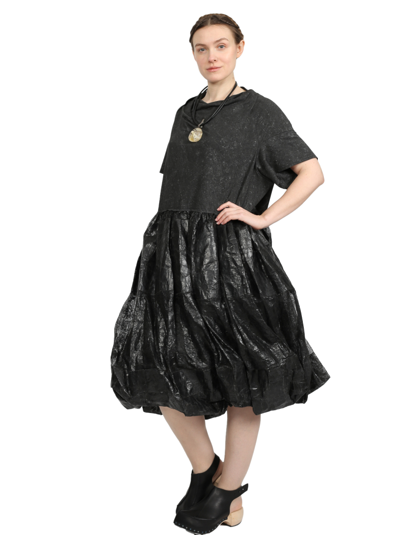 Rundholz - Weites baumwoll stretch mesh kleid - 1251050917