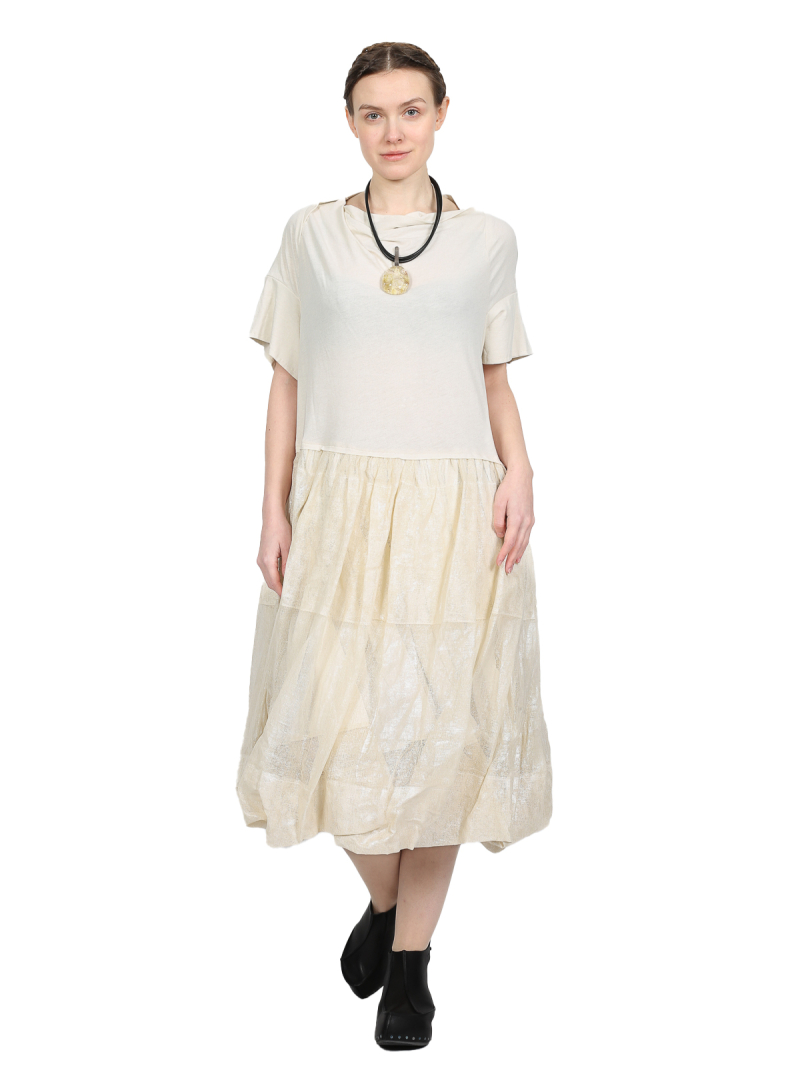 Rundholz - Weites baumwoll stretch mesh kleid - 1251050917