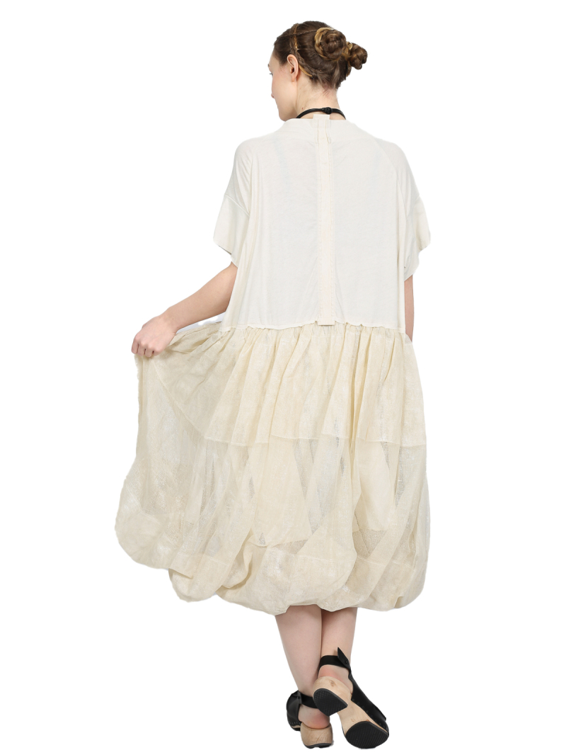 Rundholz - Weites baumwoll stretch mesh kleid - 1251050917