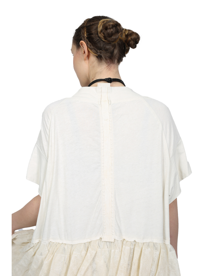 Rundholz - Weites baumwoll stretch mesh kleid - 1251050917