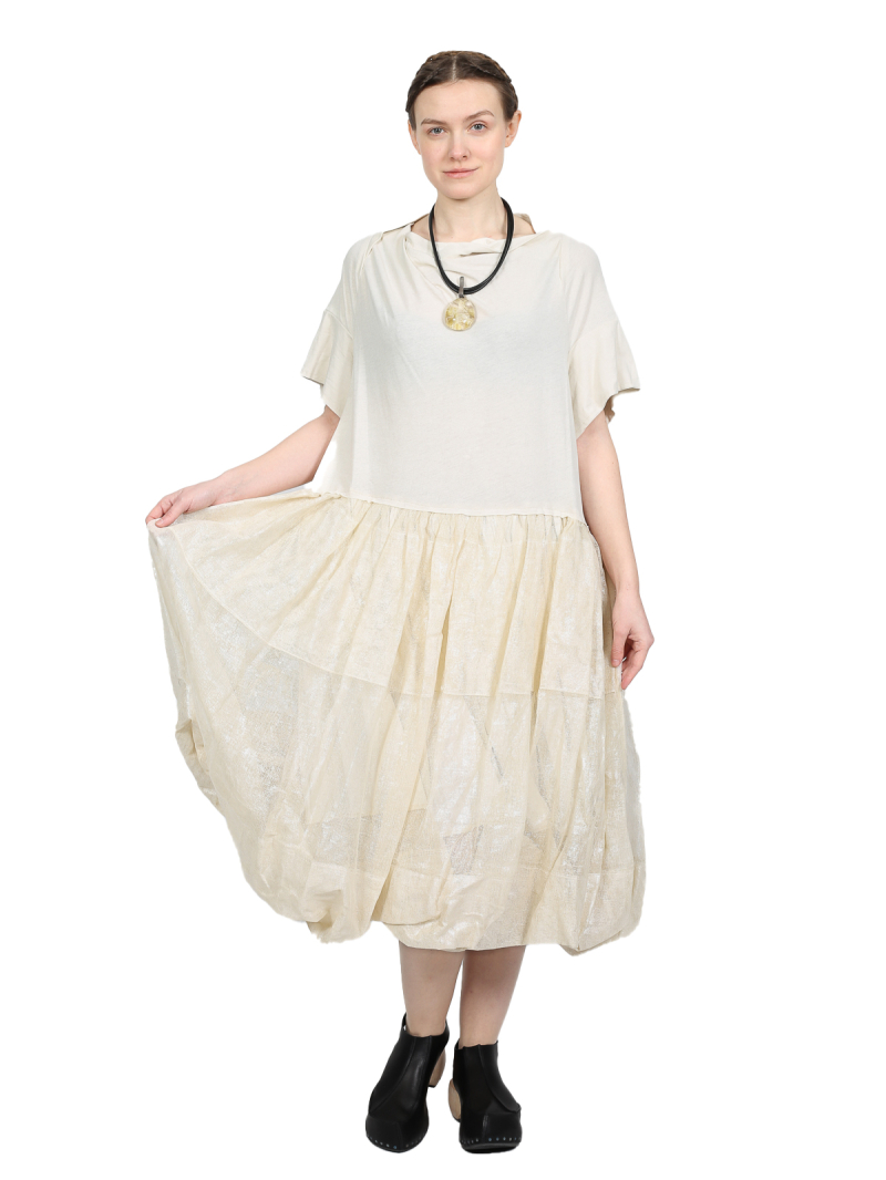 Rundholz - Weites baumwoll stretch mesh kleid - 1251050917