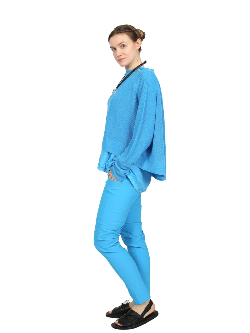 Rundholz Black Label - Straight narrow cotton stretch pants - 1253220117