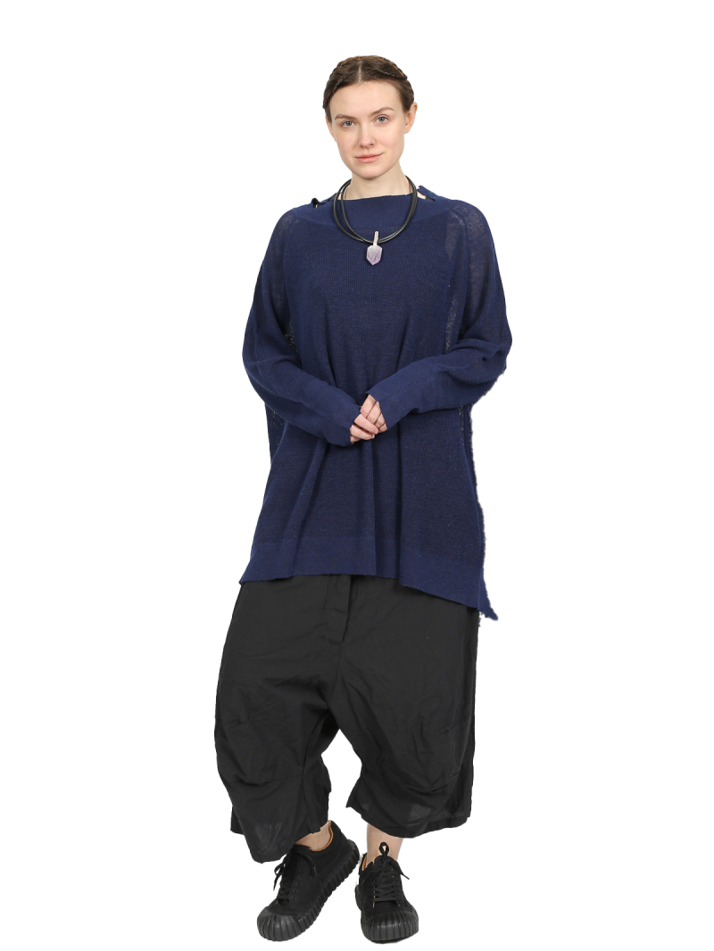 Rundholz Black Label - Mittellange leinen viskose stricktunika - 1253287002