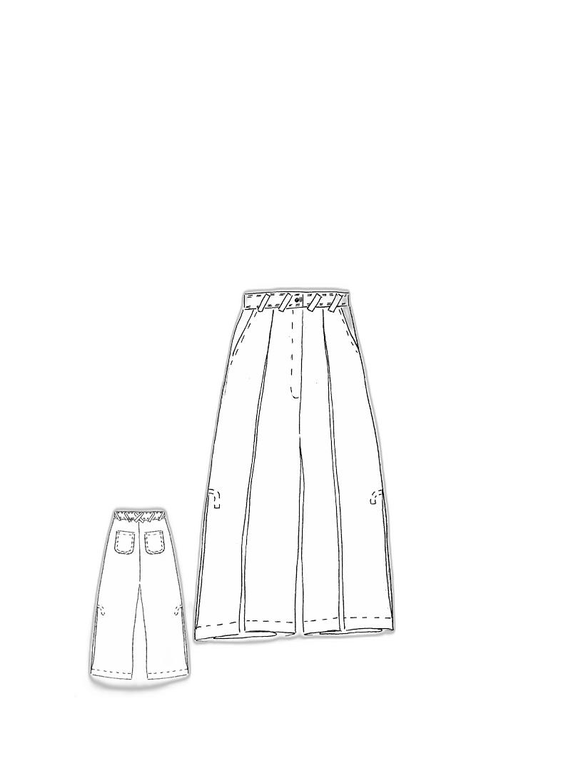 Rundholz - Weite leinen hose - 1251020107