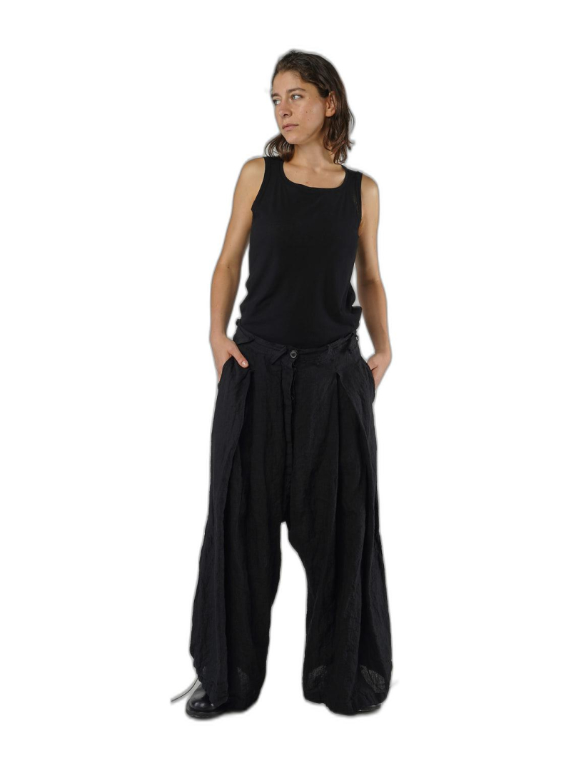 Rundholz - Weite leinen hose - 1251020107