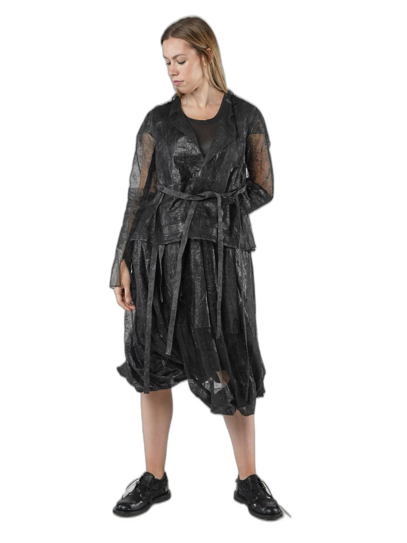 Rundholz - Hüftlange mesh jacke mit bänder - 1251051118