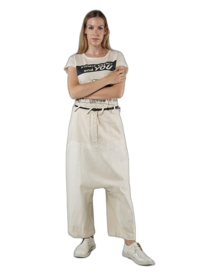 Bois rond - Pantalon baggy en denim brut peint à la main - 1251100101