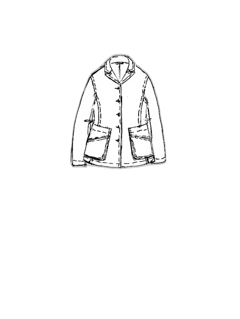 Bois rond - Veste cintrée en denim brut peinte à la main - 1251101104