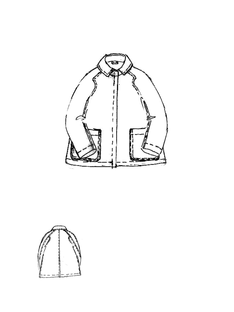 Rundholz - Handbemalte Oversize raw Denim Jacke - 1251101105