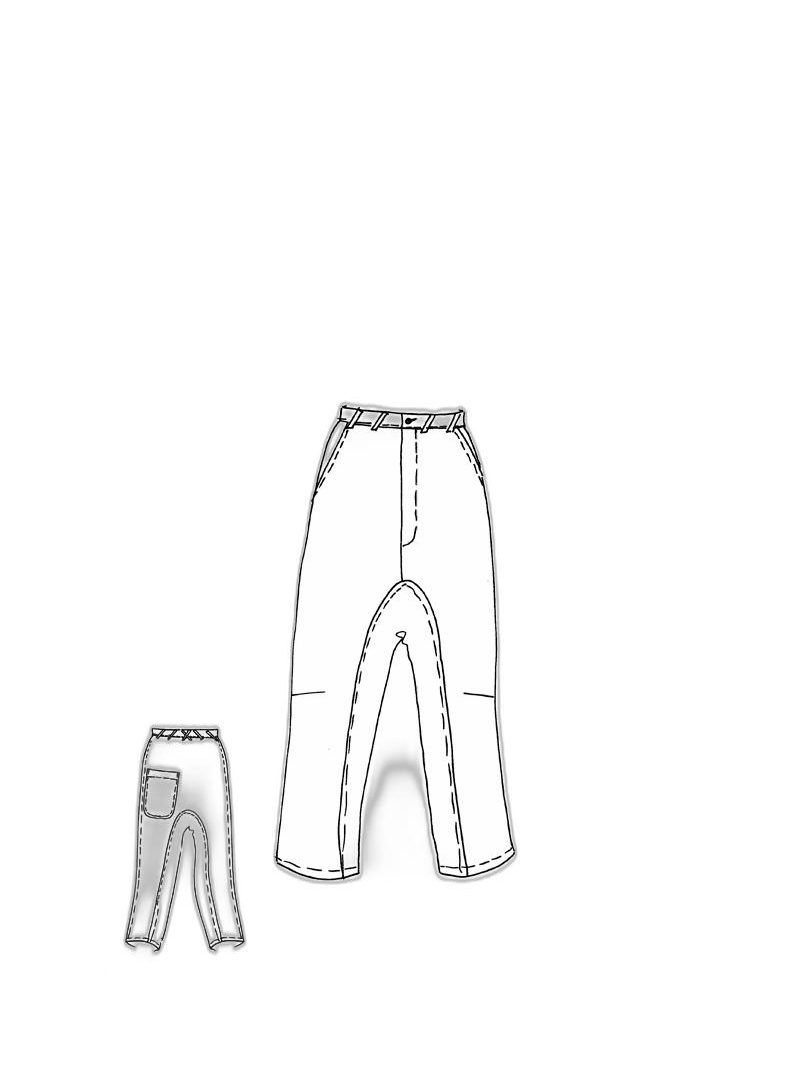 Rundholz - Handbemalte baggy leinen baumwoll stretch hose - 1251110101