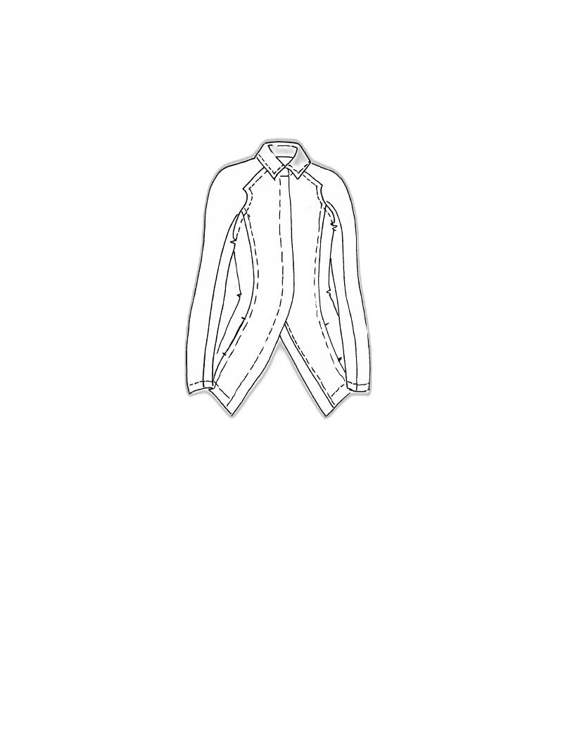 Rundholz - Hand-painted banana-shaped linen cotton stretch jacket - 1251111107