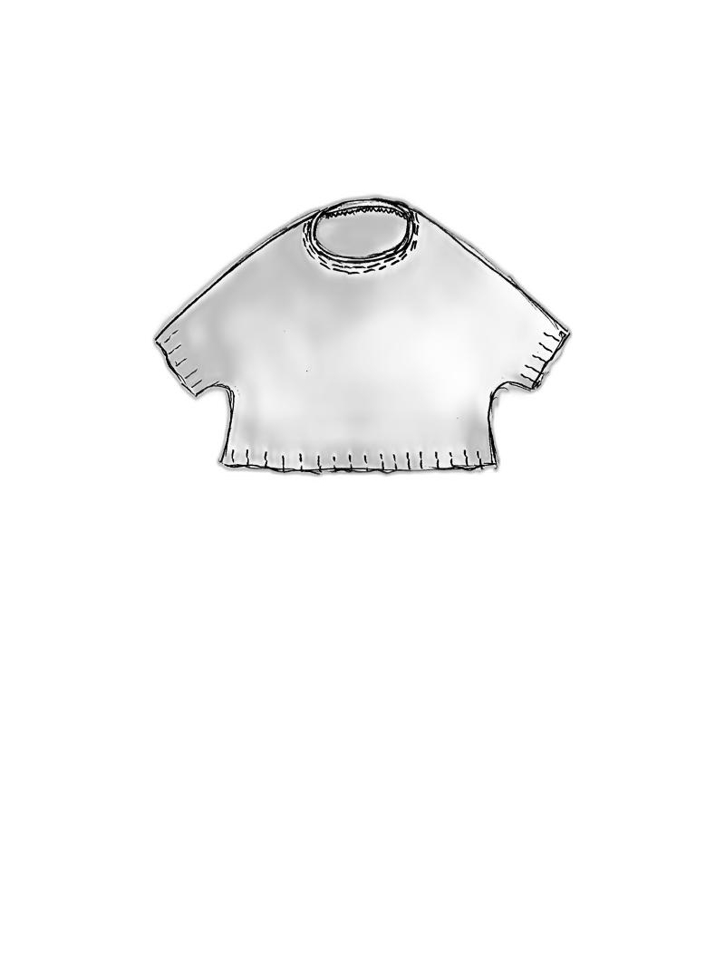 Bois rond - Peint à la main, t-shirt court en jersey de coton brut - 1251120502