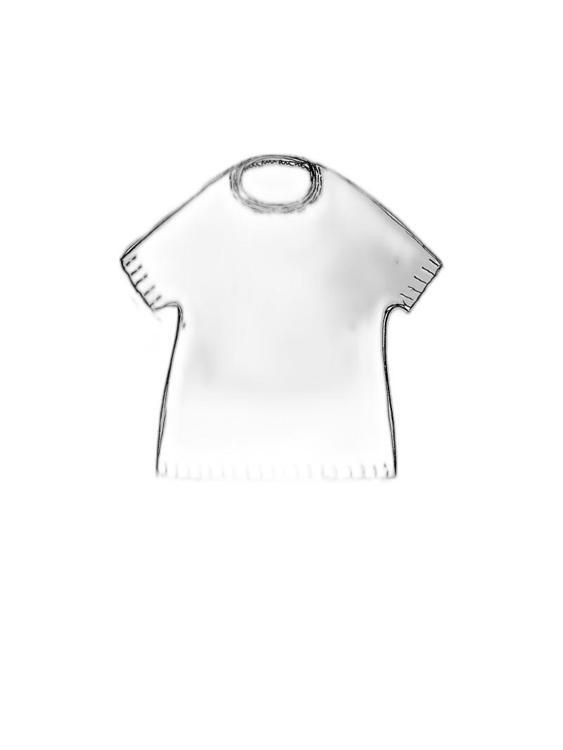 Bois rond - Robe en jersey de coton brut peinte à la main, longueur hanches - 1251120905