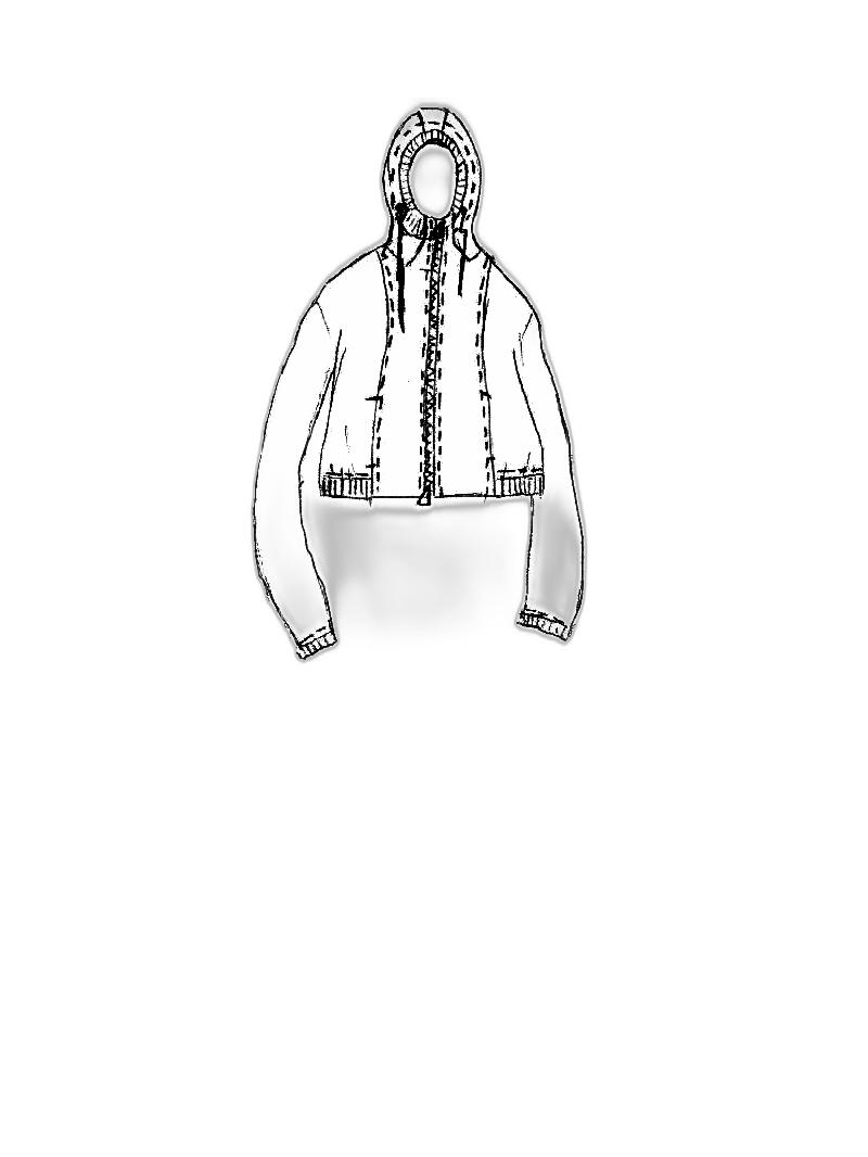 Rundholz - Hand-painted narrow raw french terry jacket with hood - 1251271105