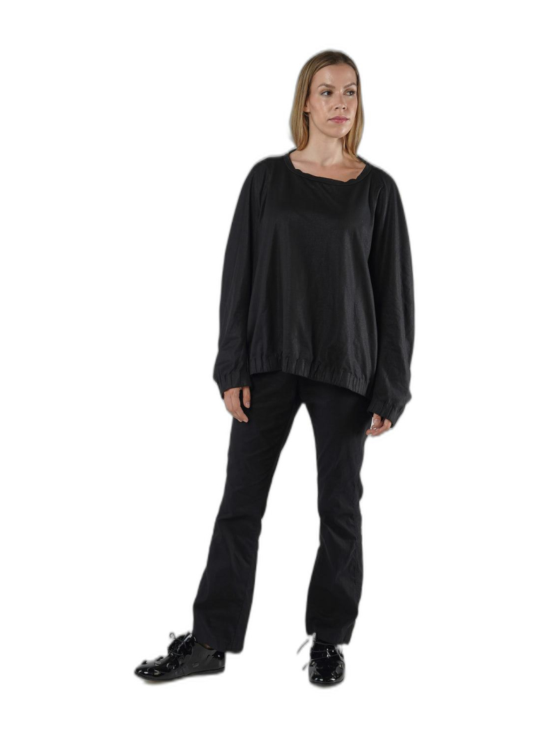 Bois rond - T-shirt droit large thin french terry avec aspect brillant - 1251280506