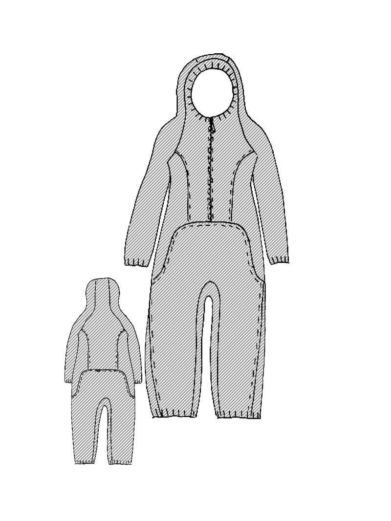 Rundholz - Gerader weiter thin french terry overall - 1251281318