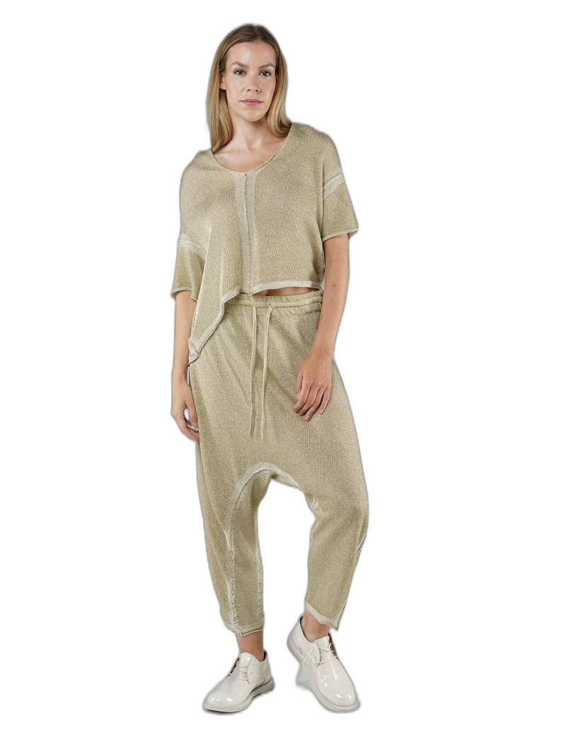 Bois rond - Pull court en tricot de chanvre - 1251440703