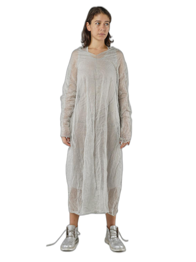 Rundholz - Semi-sheer calf-length cotton modal knit dress - 1251457304