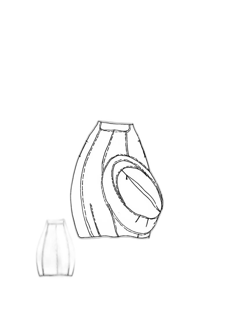 Rundholz - Ballonförmiger baumwoll stretch rock - 1251630311