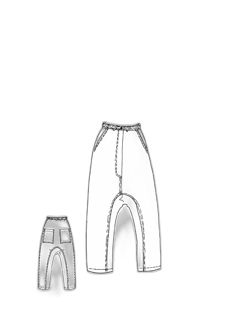 Rundholz - Handbemalte weite leinen hose - 1251670103