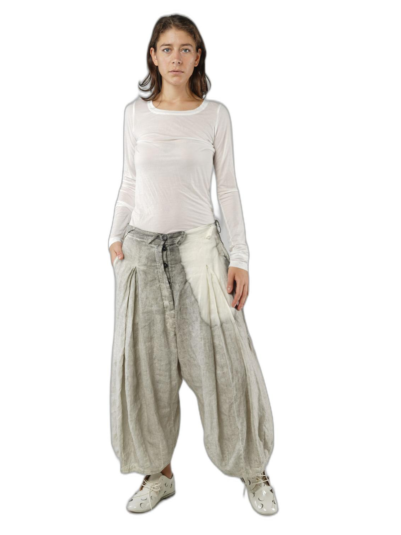 Rundholz - Hand-painted balloon linen trousers - 1251670105