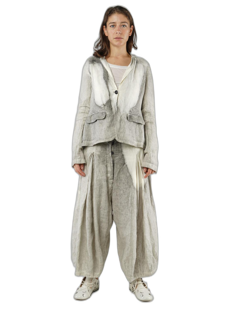 Rundholz - Handbemalte taillierte leinen jacke - 1251671108