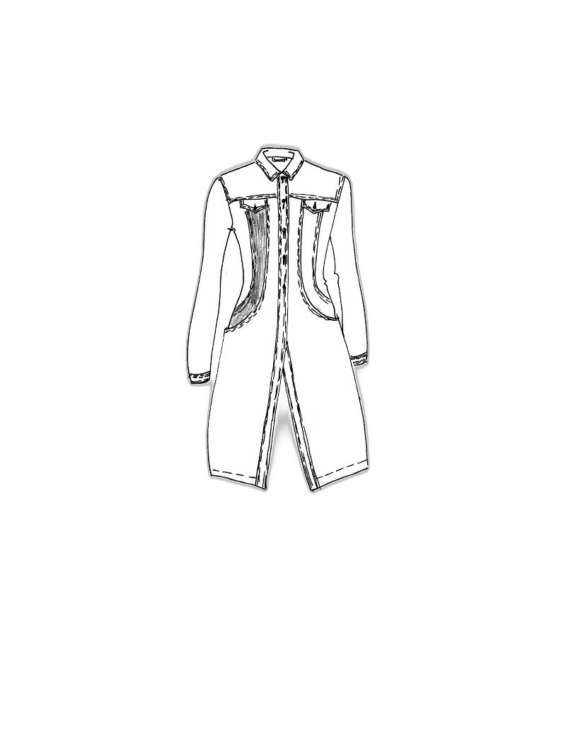 Bois rond DIP - Manteau denim ample - 1252031204