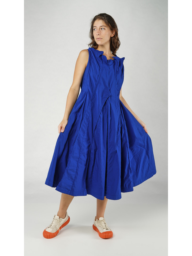 wadenlanges leinen baumwoll stretch kleid