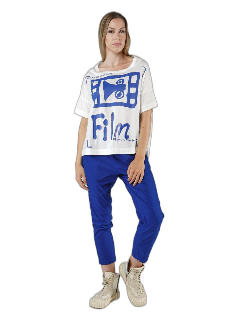 Rundholz DIP - Lockeres baumwoll jersey t-shirt mit platziertem druck - 1252300506