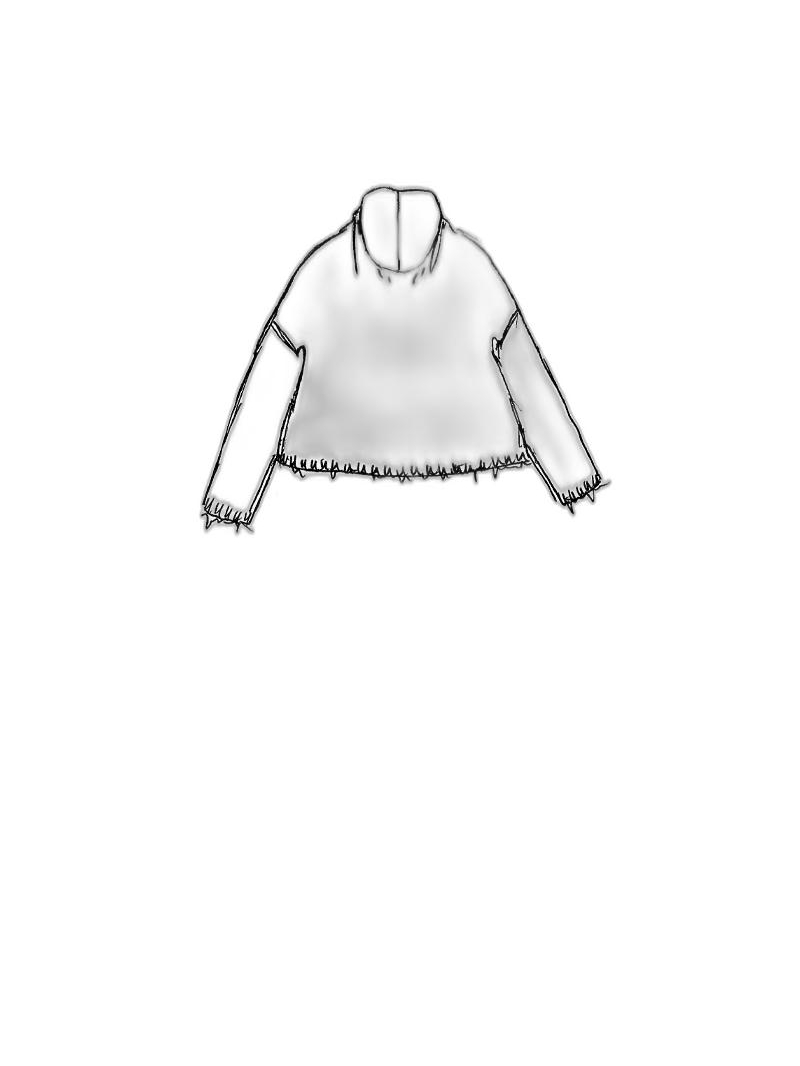 Rundholz DIP - Short merino raccoon knit sweater - 1252330706