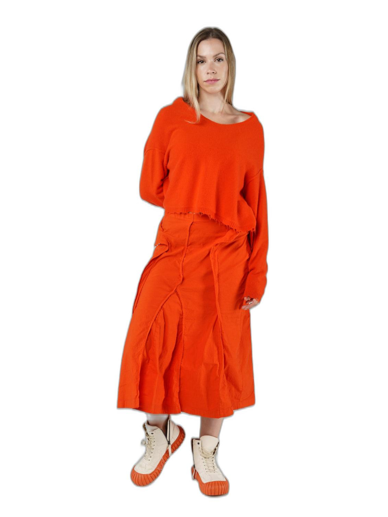 Rundholz DIP - Short merino raccoon knit sweater - 1252330706