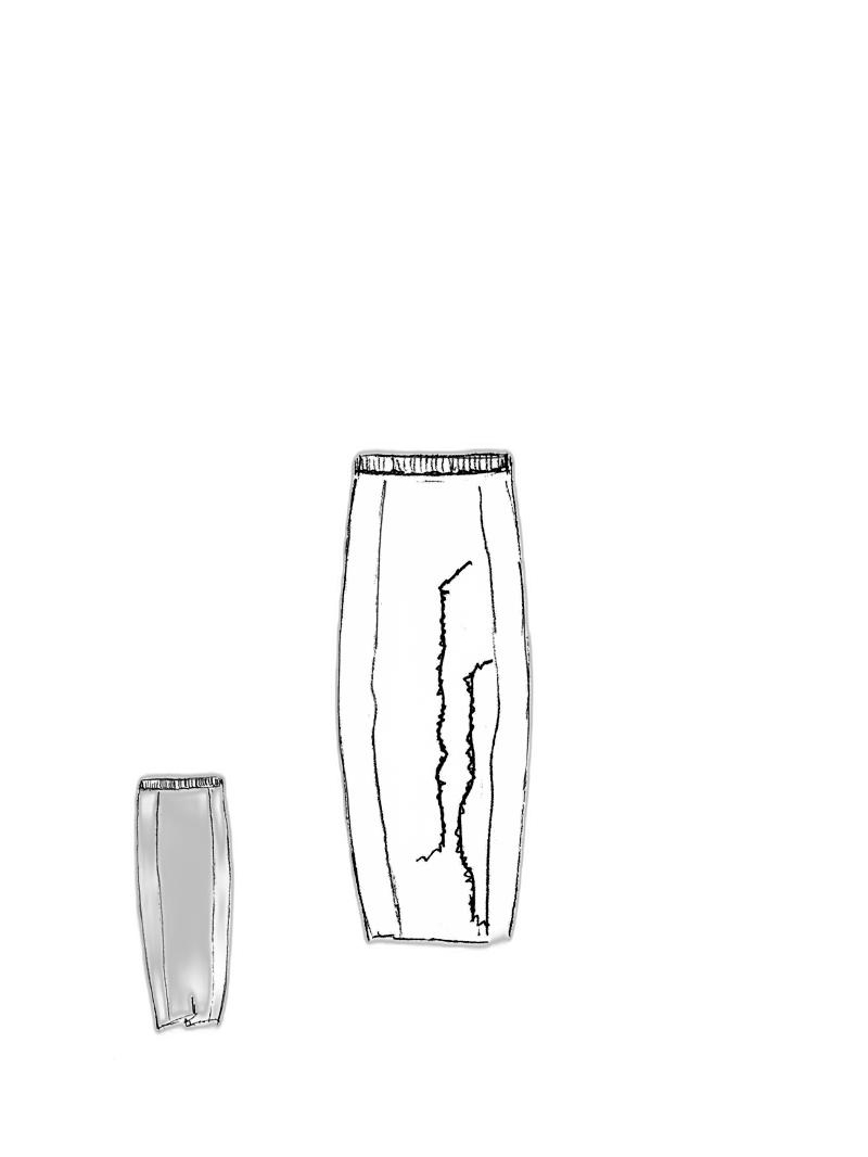 Rundholz DIP - Schmaler baumwoll crepe jersey cupro rock - 1252560303