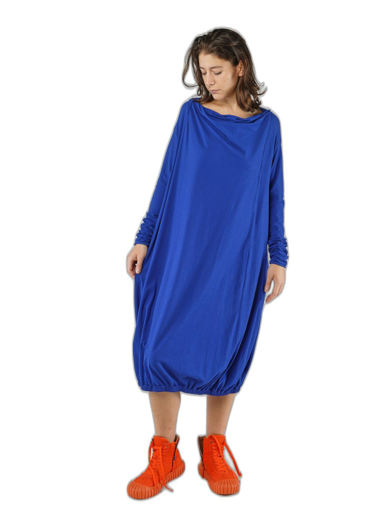 Rundholz DIP - Knielanges baumwoll crepe jersey cupro kleid - 1252560906