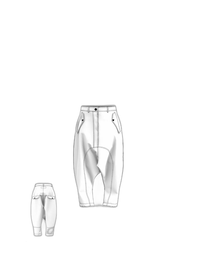 Bois rond DIP - Pantalon en twill de coton stretch en forme de tulipe - 1252600102