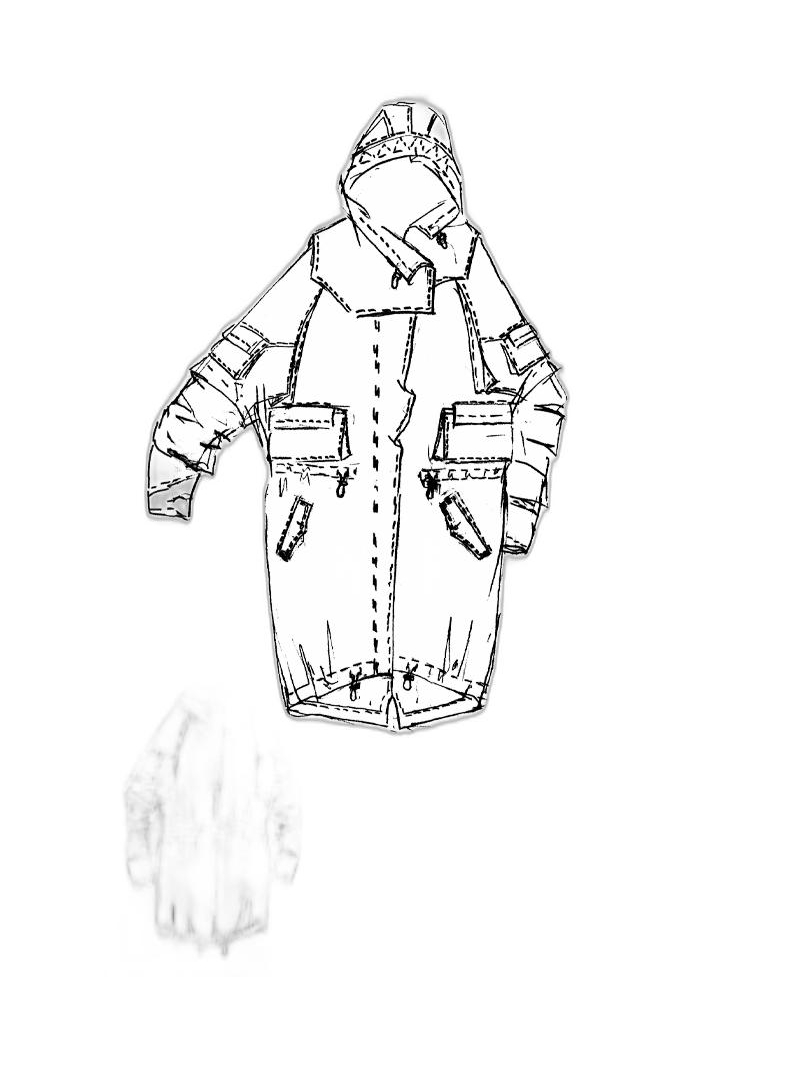 Rundholz DIP - Straight wide cotton twill stretch coat - 1252601207