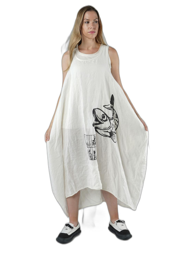 Rundholz Black Label - Robe ample en lin avec impression - 1253240901