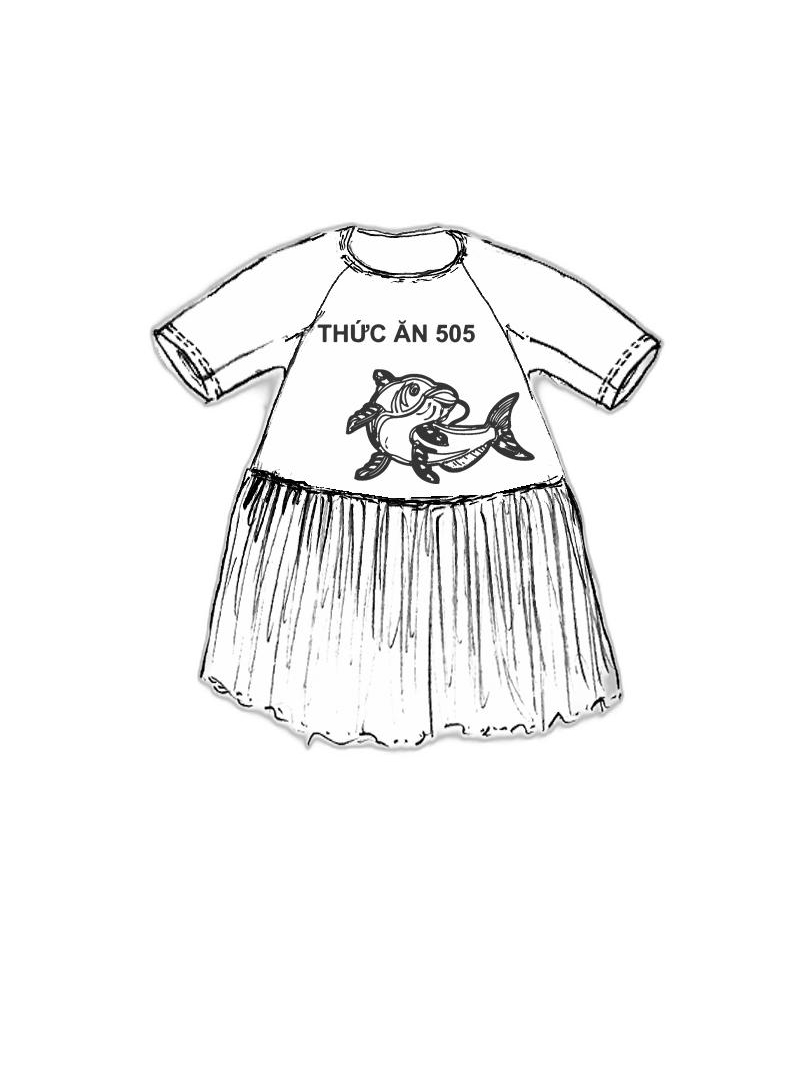 Rundholz Black Label - Ausgestelltes french terry kleid mit platziertem druck - 1253290910