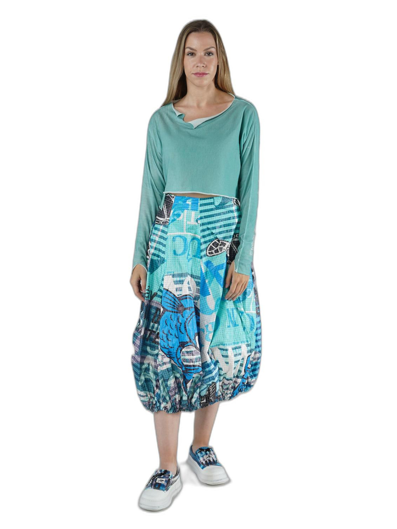 Rundholz Black Label - Short cotton sweater with print - 1253330703