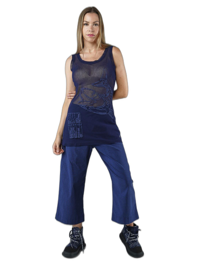 Rundholz Black Label - Narrow mesh top with placed 3d print - 1253340803