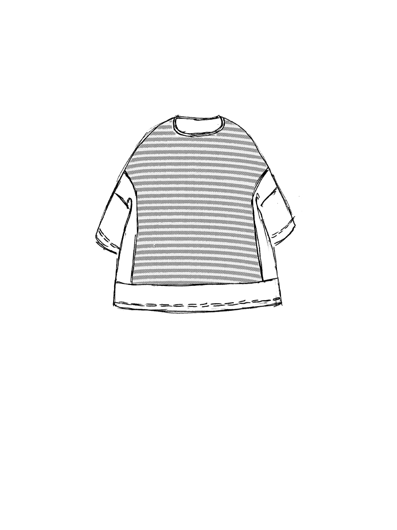 Rundholz Black Label - Oversize papercotton jersey t-shirt mit streifendruck - 1253370508