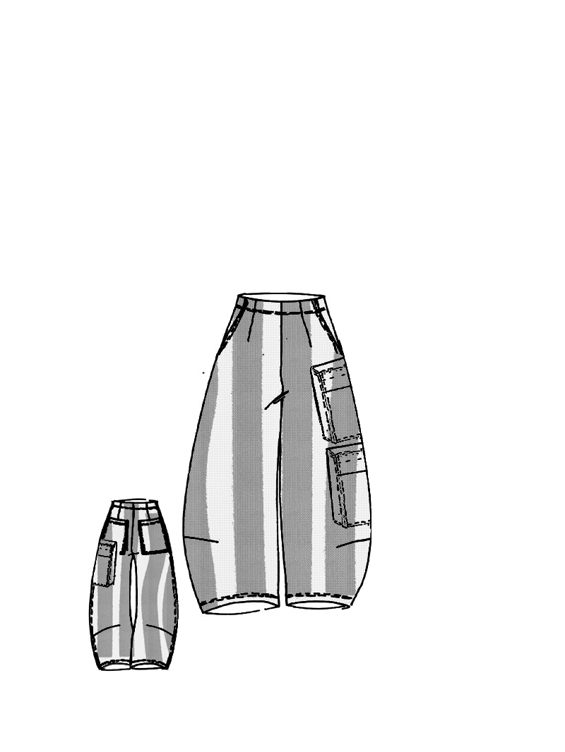 Rundholz Black Label - Ballonförmige baumwolltwill stretch hose mit streifendruck - 1253390108