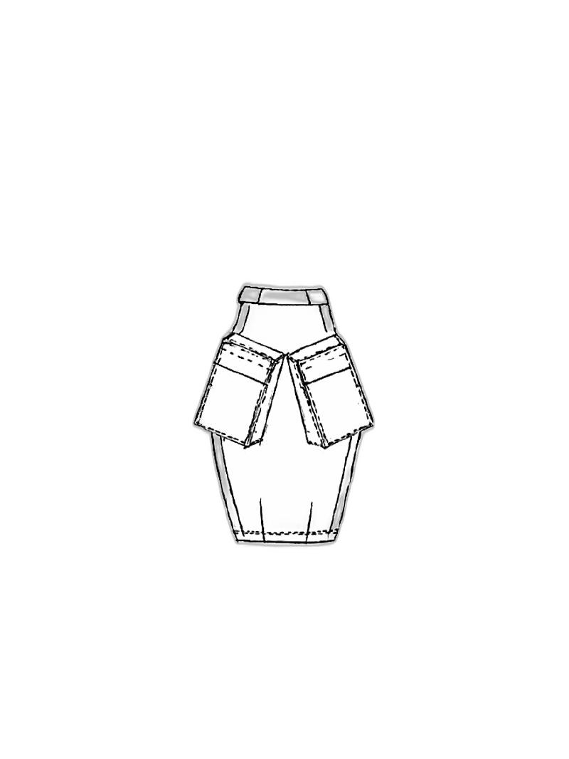 Rundholz Black Label - Calf-length cotton twill stretch skirt - 1253390324