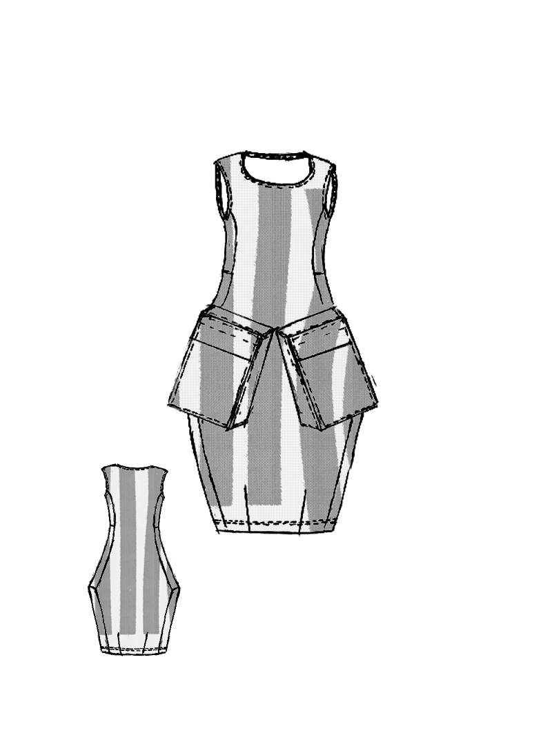 Rundholz Black Label - Ballonförmiges baumwolltwill stretch kleid mit streifendruck - 1253390906